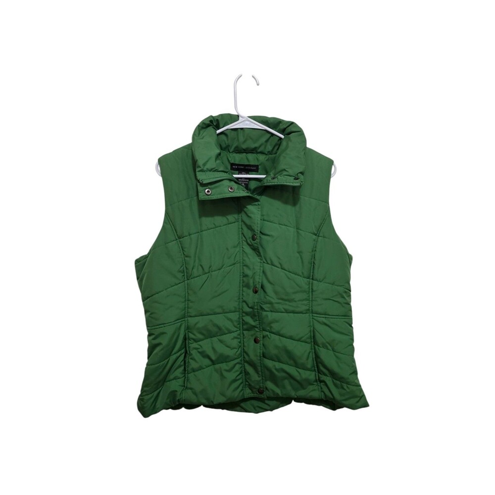 New York & Company Green Quilted Vest